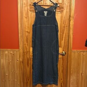 St. John's Bay Navy Blue Women's Denim Overall Dress